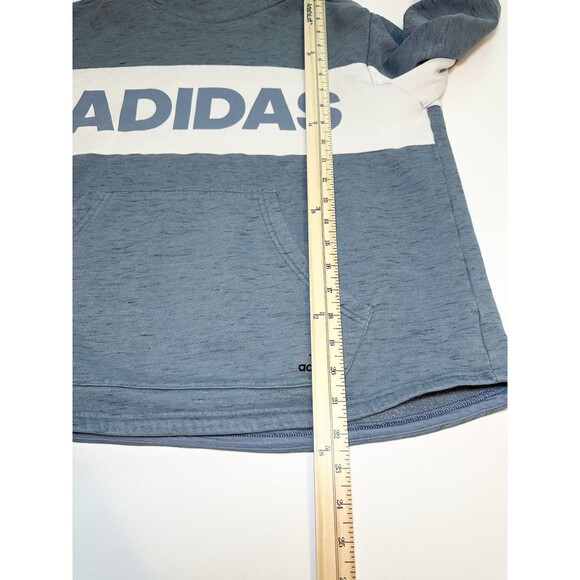 Adidas Post Game Fleece Pullover‎ Hoodie Blue White Women's LARGE - Picture 10 of 13